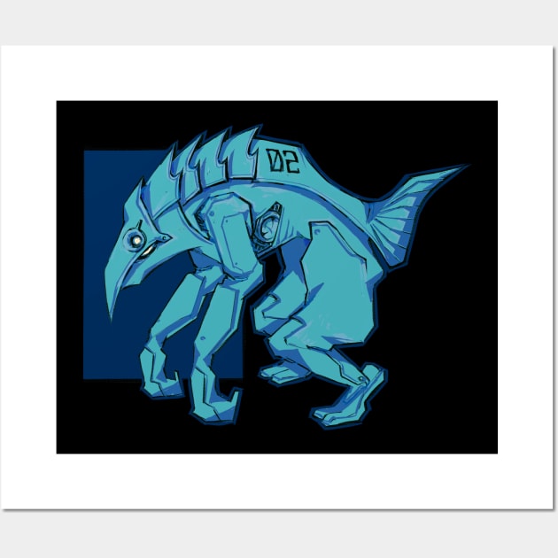 Mecha Robot Aquatic Fish Wall Art by banditotees